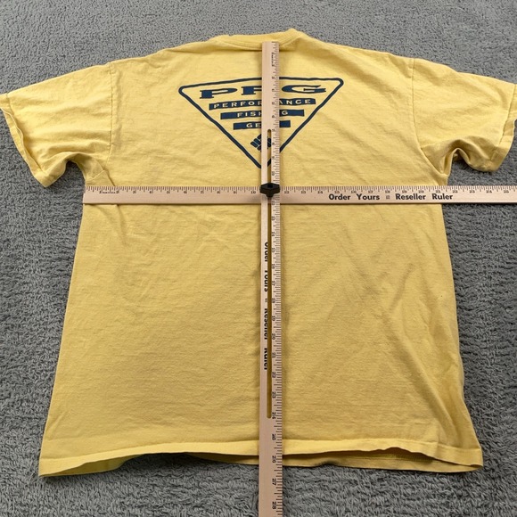 Columbia PFG Shirt Mens Large Yellow Graphic T Performance Fishing Gear Tee - Picture 4 of 8